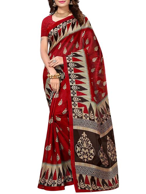 all over printed bhagalpuri saree with blouse - 15384432 - Very Small Image - 1
