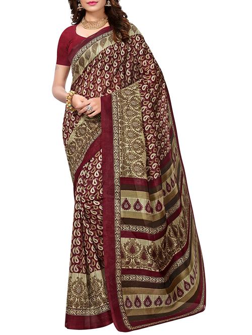 paisley printed bhagalpuri saree with blouse - 15384448 - Very Small Image - 1