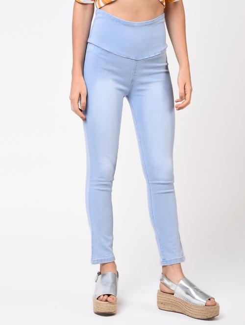 stone wash back pocket detail jeggings - 15384482 - Very Small Image - 1
