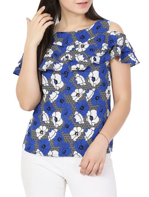 cold shoulder layered top - 15384656 - Very Small Image - 1