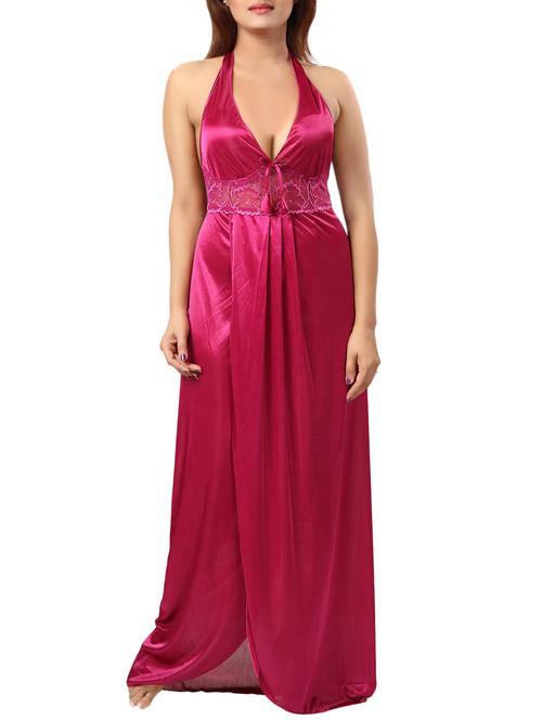 halter neck laced nighty - 15385202 - Very Small Image - 1