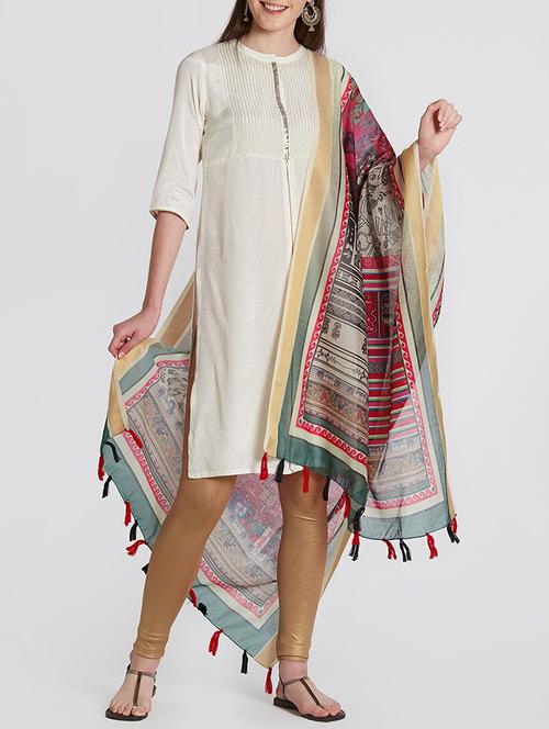 kalamkari woven dupatta - 15385472 - Very Small Image - 1