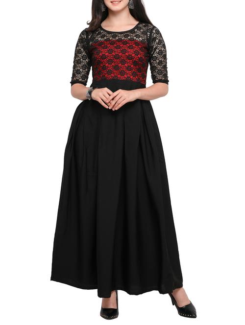 laced detail pleated maxi dress - 15385823 - Very Small Image - 1
