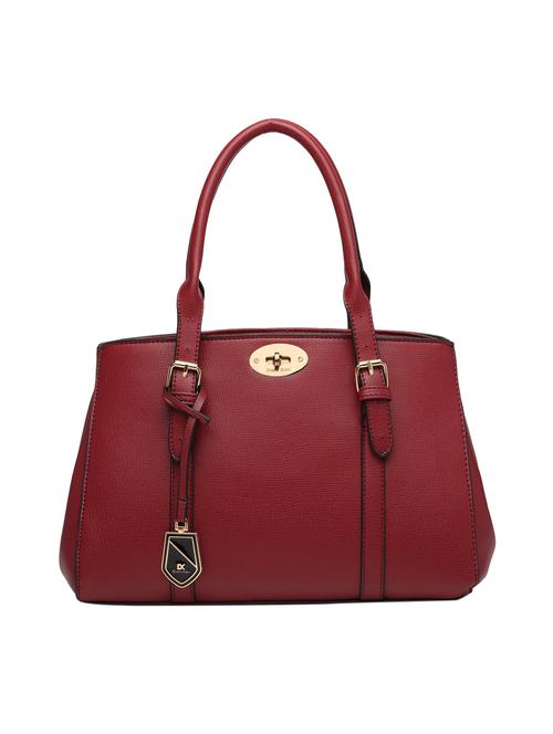 maroon leatherette (pu) handbag - 15386412 - Very Small Image - 1