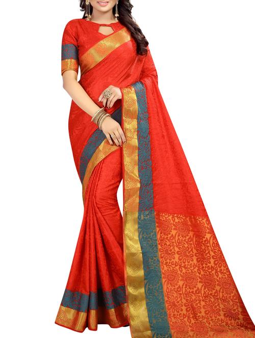 self design woven saree with blouse - 15386926 - Very Small Image - 1