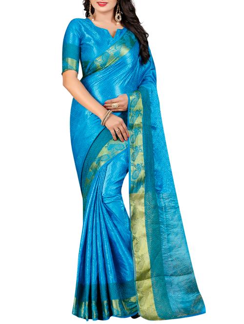 jacquard self design saree with blouse - 15386942 - Very Small Image - 1