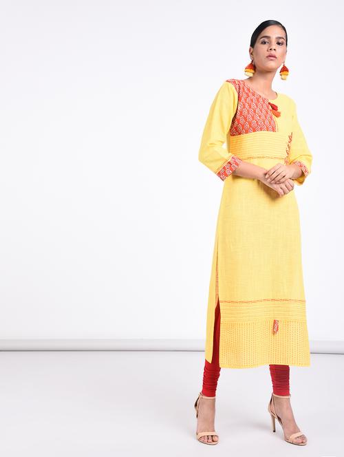 tassels straight kurta - 15387231 - Very Small Image - 1