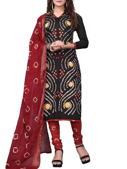 bandhani unstitched churidaar suit - 15388493 - Very Small Image - 1