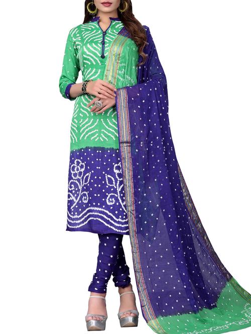 bandhani unstitched churidaar suit - 15388519 - Very Small Image - 1