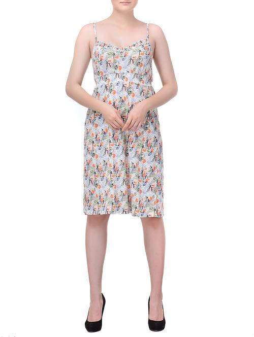 printed smocked detail cami dress - 15389353 - Very Small Image - 1