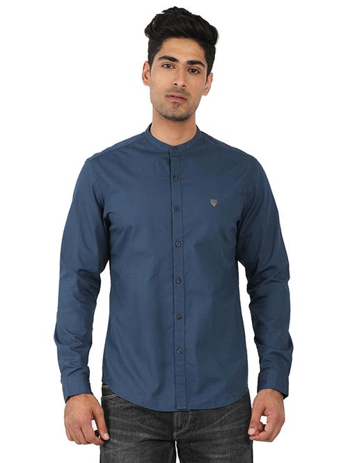 blue cotton casual shirt - 15389872 - Very Small Image - 1