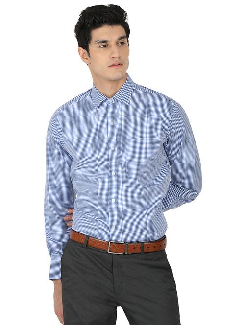 blue cotton formal shirt - 15389939 - Very Small Image - 1
