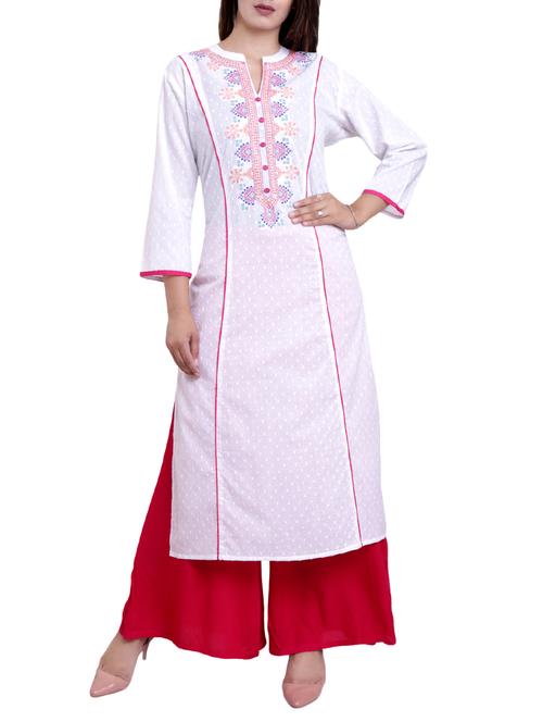 embroidered straight kurta - 15390074 - Very Small Image - 1