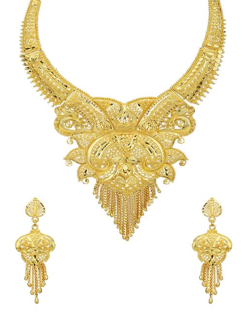 gold tone necklace & earrings set - 15390386 - Very Small Image - 1