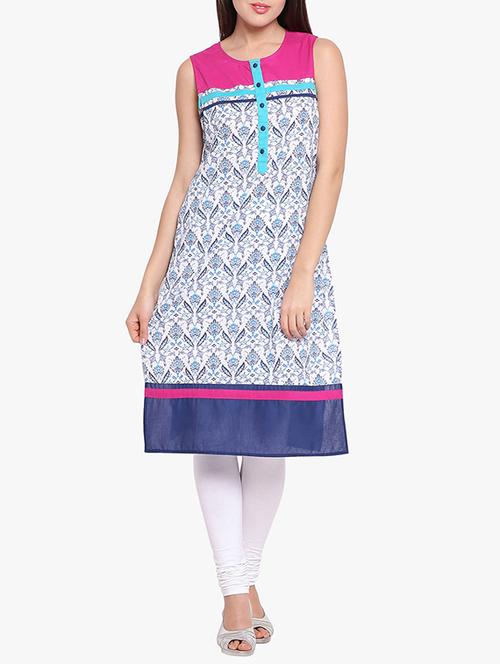 printed straight kurta - 15390470 - Very Small Image - 1