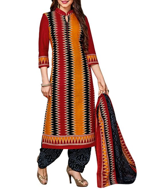 ikat print unstitched salwar suit - 15390820 - Very Small Image - 1