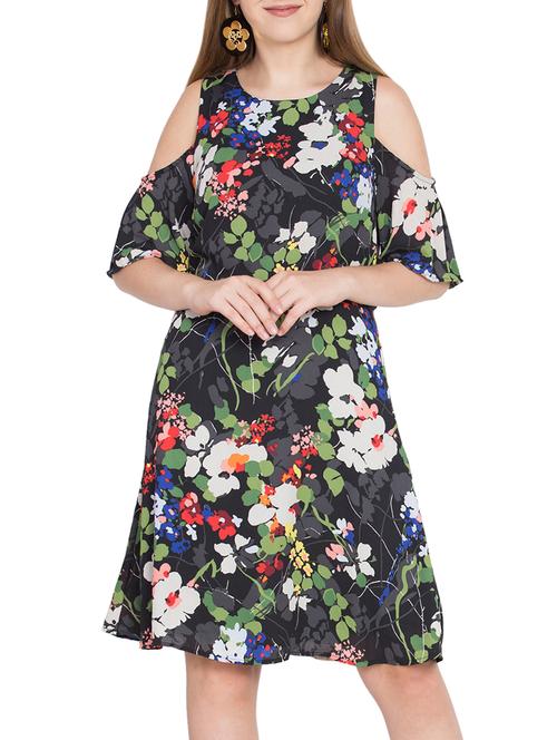 cold shoulder a-line dress - 15391572 - Very Small Image - 1