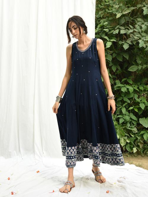 twilight blue flared dress - 15391698 - Very Small Image - 1