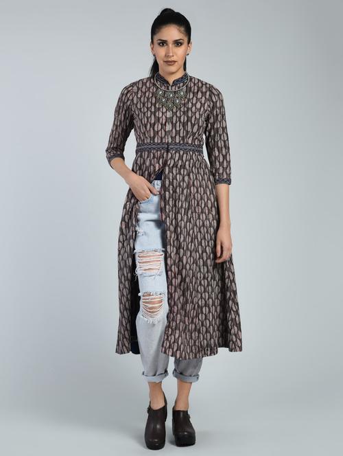 high slit pocket printed kurta - 15391703 - Very Small Image - 1