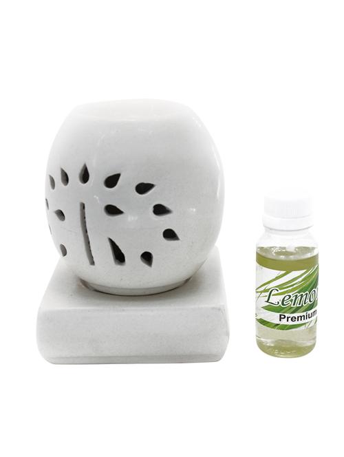 nariyal shape electril diffuser white color with 60ml fragrance oil - 15392044 - Very Small Image - 1