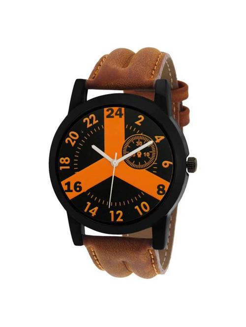 orange dial analogue men's watch - 15392161 - Very Small Image - 1