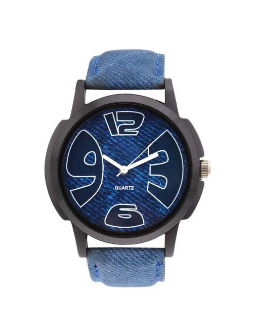 quartz blue dial analogue men's watch - 15392164 - Very Small Image - 1