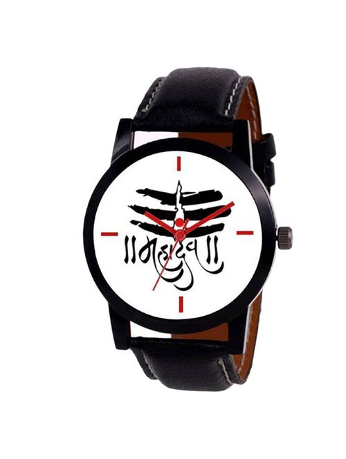 mahadev white dial analogue men's watch - 15392170 - Very Small Image - 1