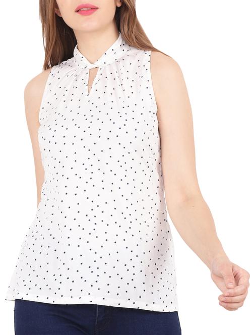 key hole neck printed sleeveless top - 15392215 - Very Small Image - 1