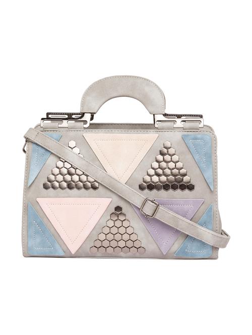grey leatherette (pu) handbag - 15392878 - Very Small Image - 1