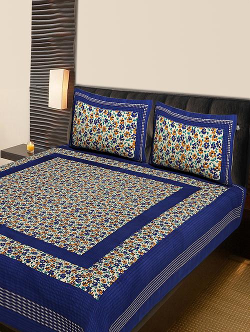 cotton double bedsheet with 2 pillow covers - 15393468 - Very Small Image - 1