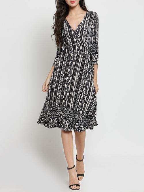 surplice neck a-line dress - 15394175 - Very Small Image - 1