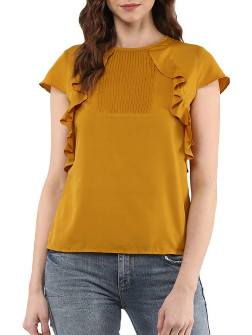 pin tuck detail ruffled top - 15394589 - Very Small Image - 1