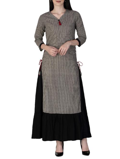 stripes straight kurta - 15394660 - Very Small Image - 1