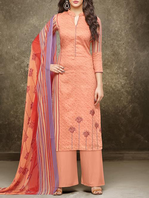 embroidered unstitched palazzo suits - 15394724 - Very Small Image - 1