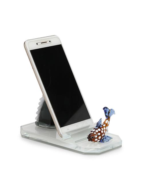 decorative mobile glass stand table top with decorative showpiece of black chess horse with naughty fish - 15395632 - Very Small Image - 1