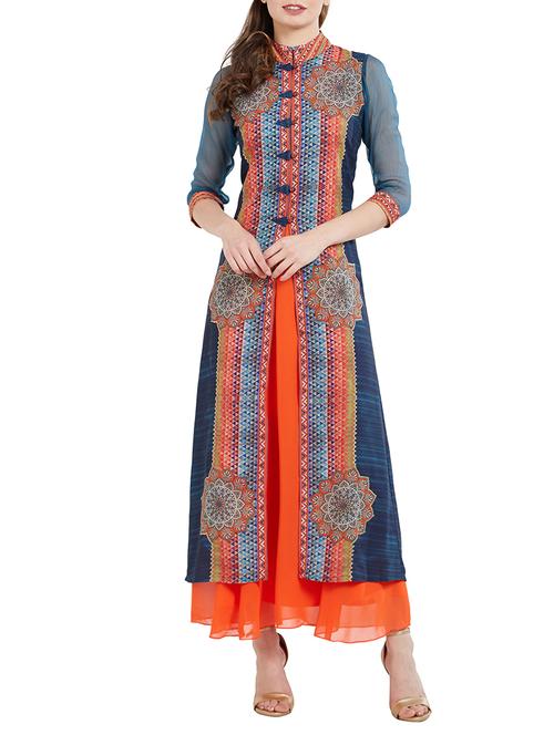 layered printed kurta - 15395641 - Very Small Image - 1