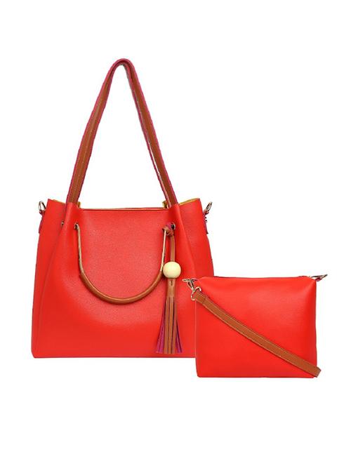 red leatherette (pu) combo totes - 15397256 - Very Small Image - 1