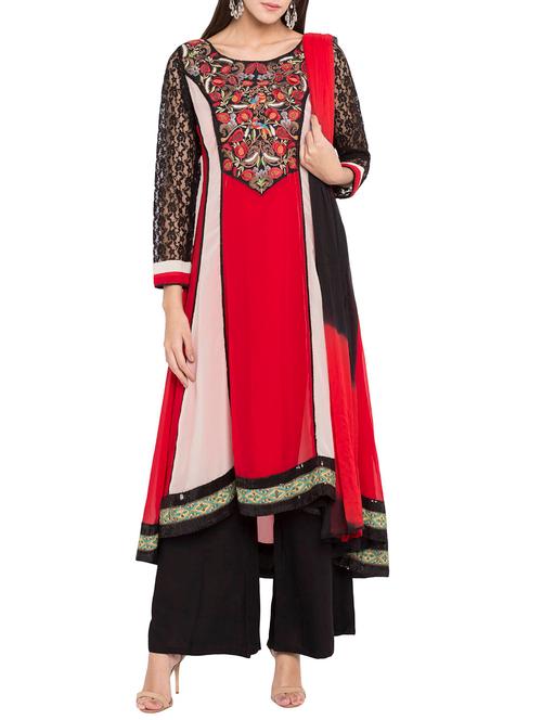 embroidered asymmetric suit set - 15397585 - Very Small Image - 1