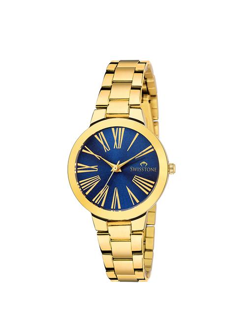 swisstone jewels207-blugld stainless steel wrist watch for women - 15398208 - Very Small Image - 1
