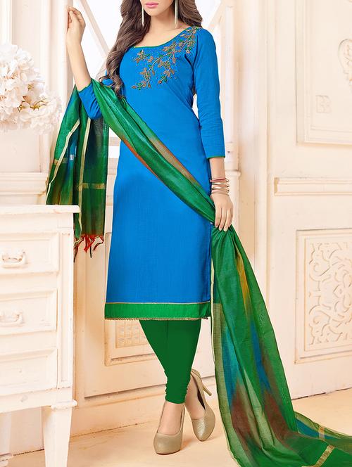embellished unstitched churidaar suit - 15398890 - Very Small Image - 1