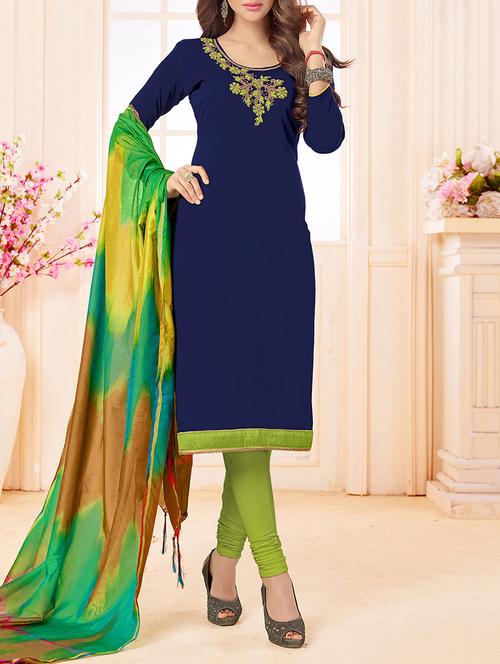 embellished unstitched churidaar suit - 15398892 - Very Small Image - 1