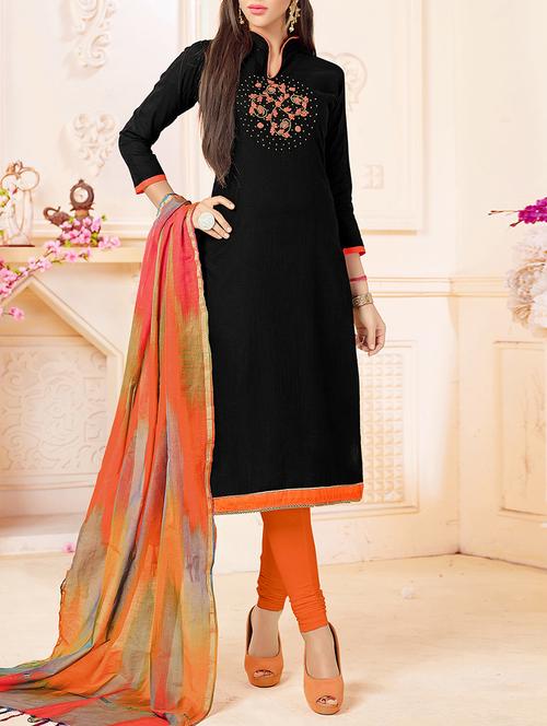 embellished unstitched churidaar suit - 15398898 - Very Small Image - 1