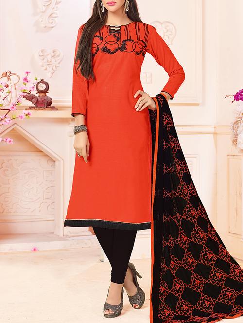 embroidered unstitched churidaar suit - 15398906 - Very Small Image - 1