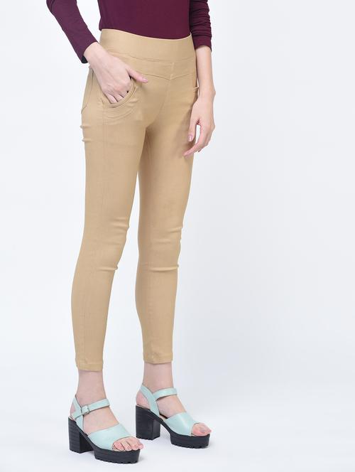 high waist solid jegging - 15399033 - Very Small Image - 1