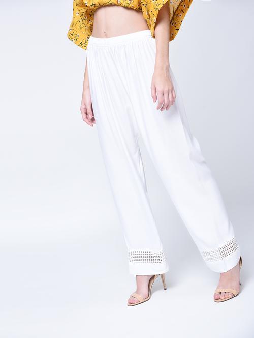 crochet detail straight palazzo - 15399041 - Very Small Image - 1
