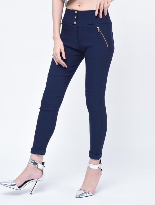 high waist zipper detail jegging - 15399482 - Very Small Image - 1