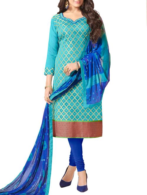 self-design unstitched straight pant suit - 15400568 - Very Small Image - 1