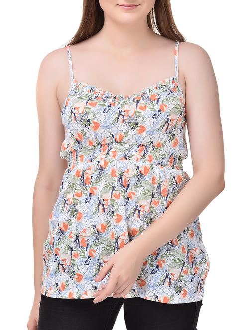 frill detail floral cami top - 15401288 - Very Small Image - 1