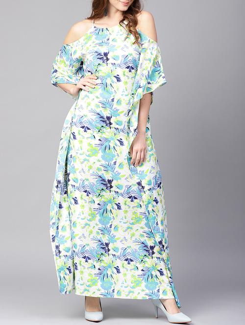 cold shoulder floral kaftan dress - 15401551 - Very Small Image - 1