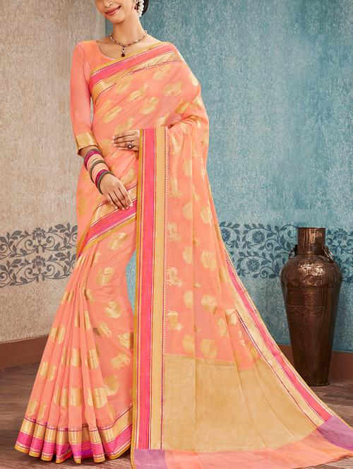 conversational zari woven banarasi saree with blouse - 15402228 - Very Small Image - 1